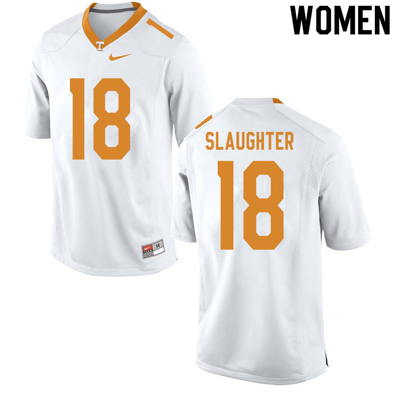 Women #18 Doneiko Slaughter Tennessee Volunteers College Football Jerseys Sale-White